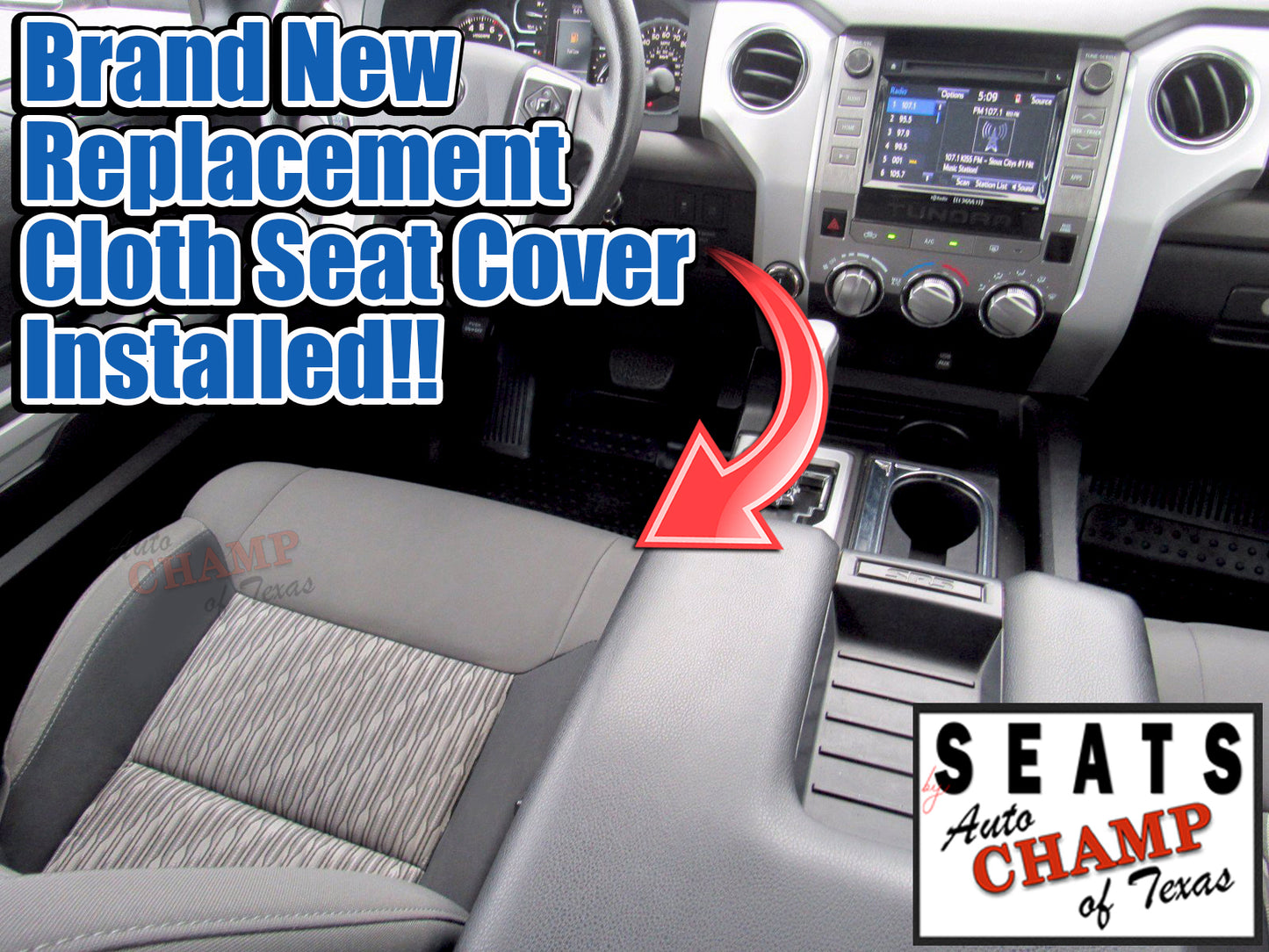 toyota tundra oem seat lean back gray cloth cover