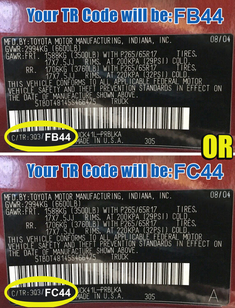 toyota tundra interior trim code fb44 fc44