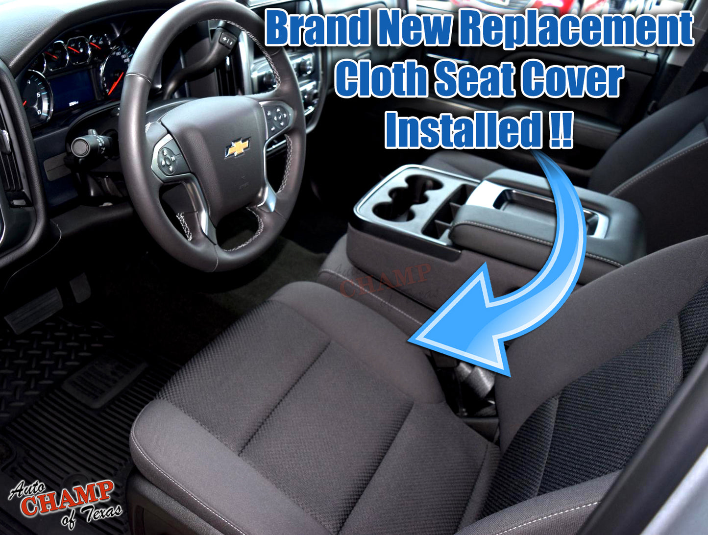 2015 2016 2017 2018 2019 gmc sierra driver seat cover cloth installed black oem