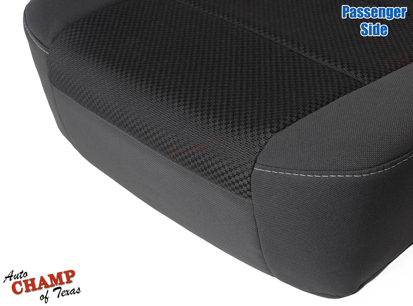 2014 2019 gmc sierra black cloth seat bottom closeup