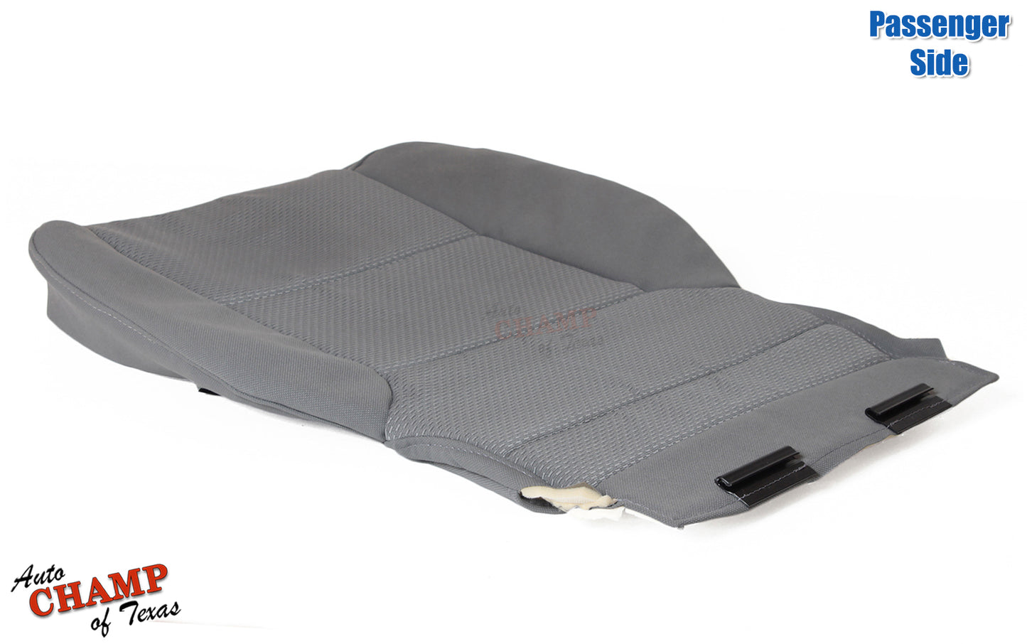 2014 2019 gmc passenger seat cover ash gray cloth bottom flat angle