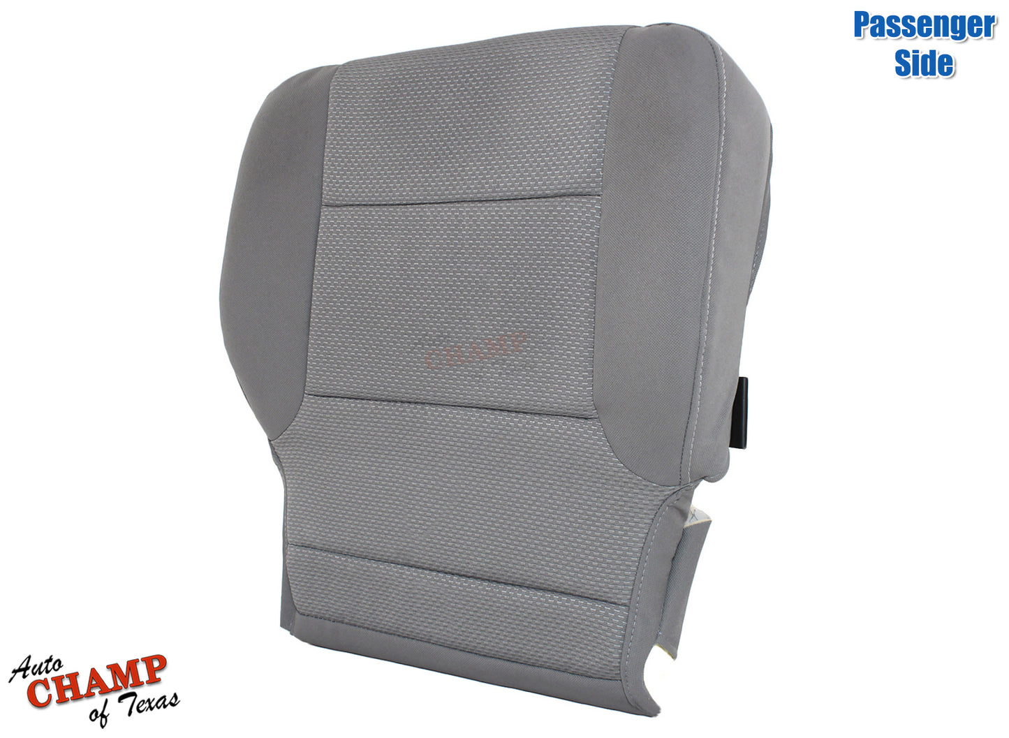 2014 2019 gmc passenger side seat cover ash gray cloth angled view
