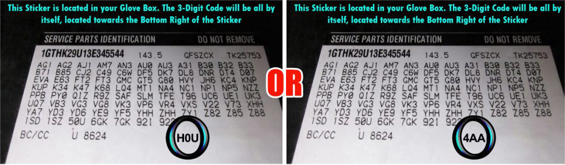2015 2021 gmc canyon colorado glovebox sticker vin trim code location reference