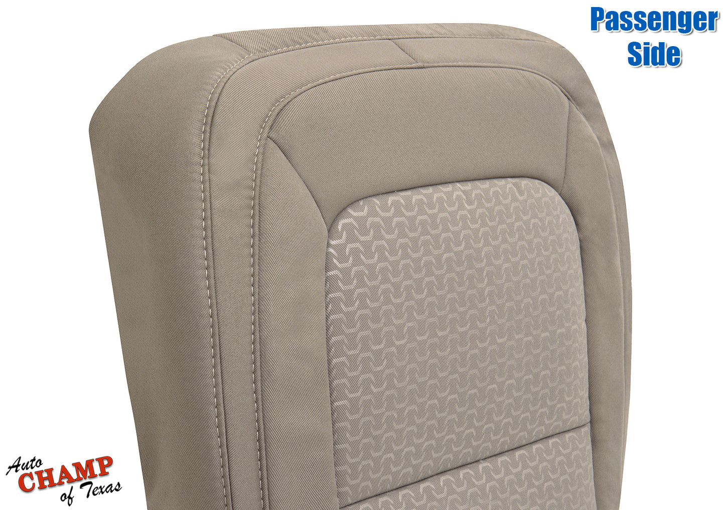 2015 2021 gmc canyon passenger seat cover dune tan close up side view cloth