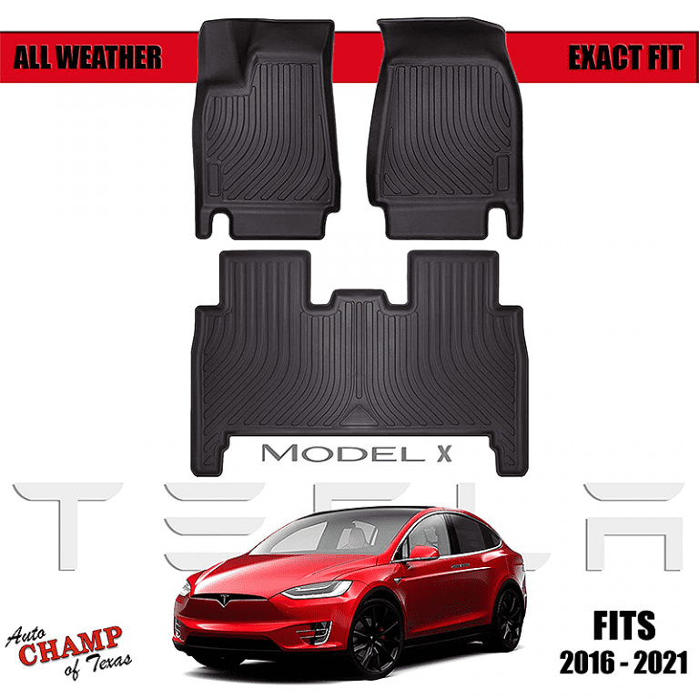 2016-2021 Tesla Model X 5 Seater – Front & Rear All Season Mats – Waterproof-3