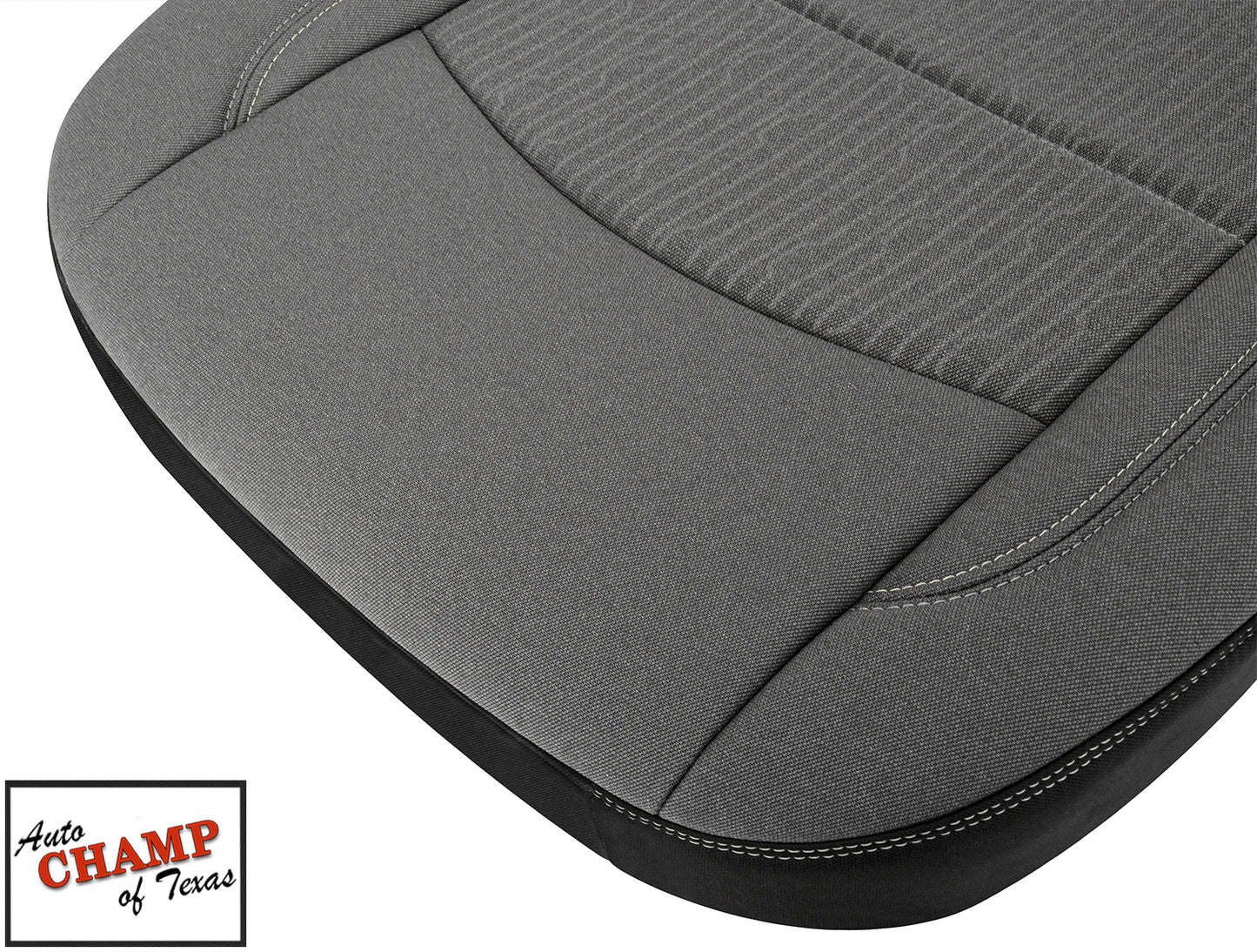 dodge ram seat bottom close up diesel gray cloth stitching auto champ of texas