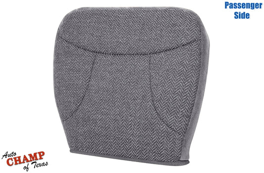 1992-1993 Ford Bronco XLT Passenger Side Bottom Replacement Cloth Seat Cover Gray angled side view