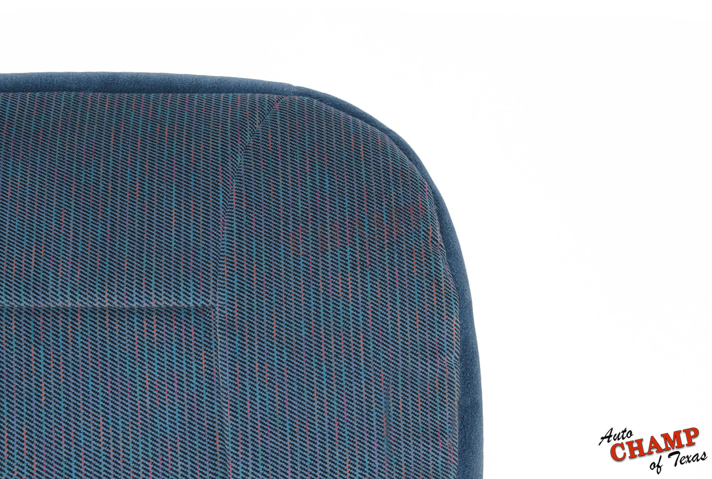 blue cloth passenger side seat cover