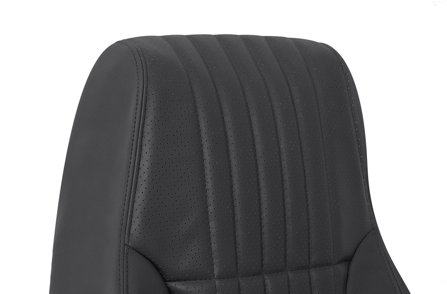firebird trans am black leather lean back install detail
