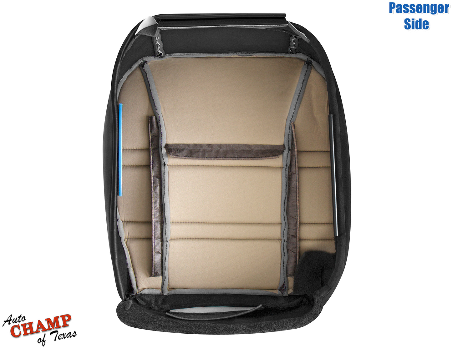 underside view of dark gray passenger seat bottom replacement for 1997-2001 jeep cherokee sport se