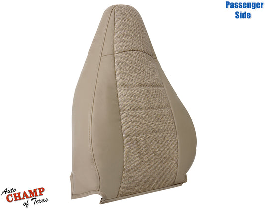 97 06 jeep wrangler passenger side seat cover tan camel cloth angled view
