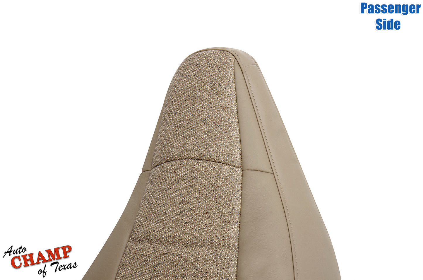97 06 jeep wrangler seat cover passenger side tan camel cloth angled view