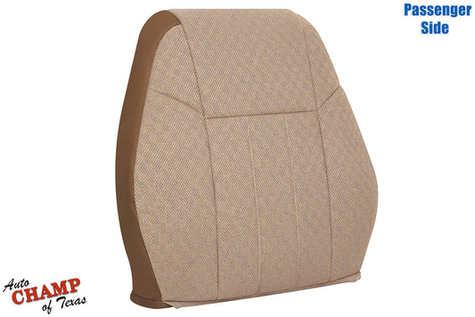 Tan cloth seat cover with textured design for passenger side lean-back, shown at an angle.