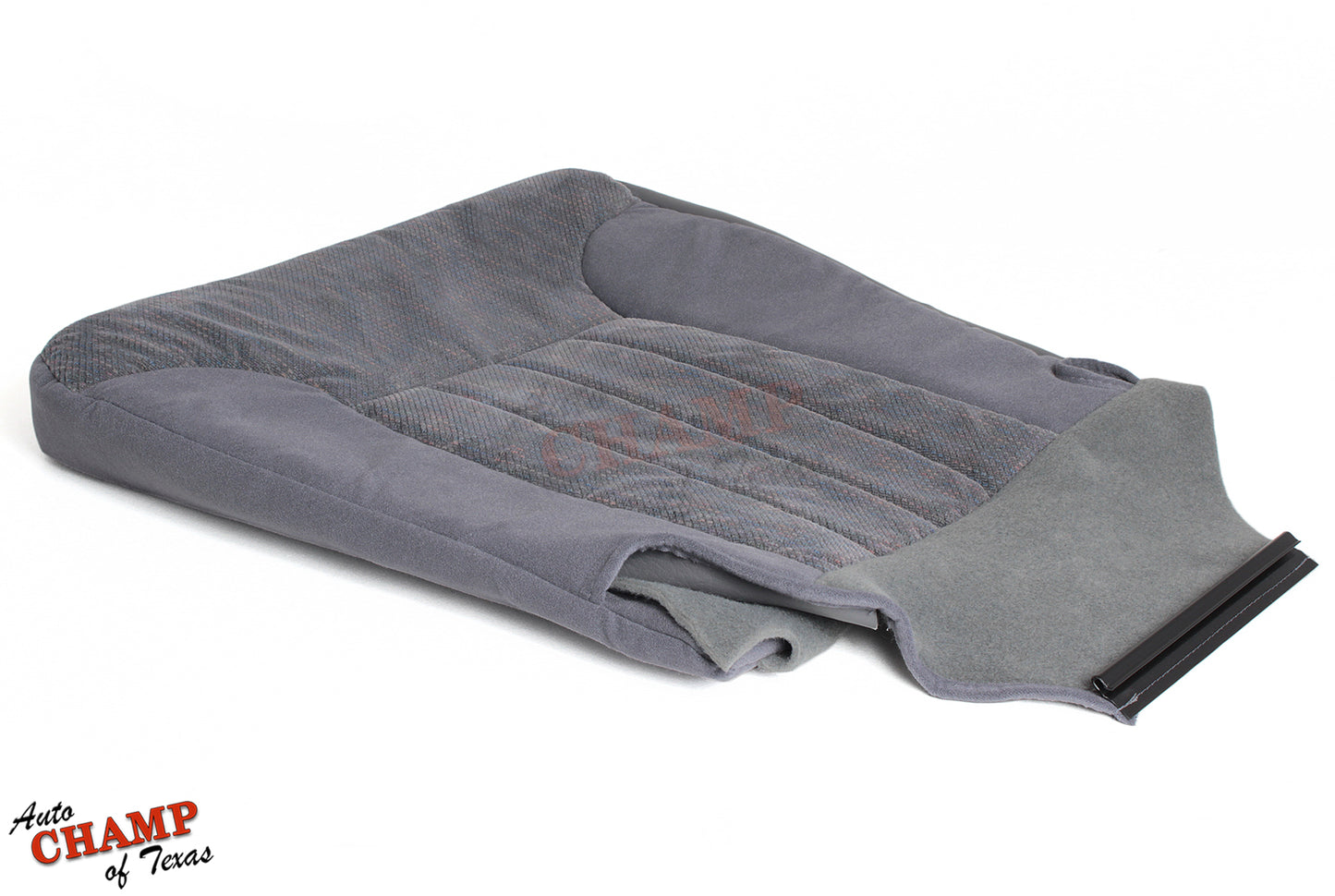 angled view cloth seat dodge ram mist gray cushion
