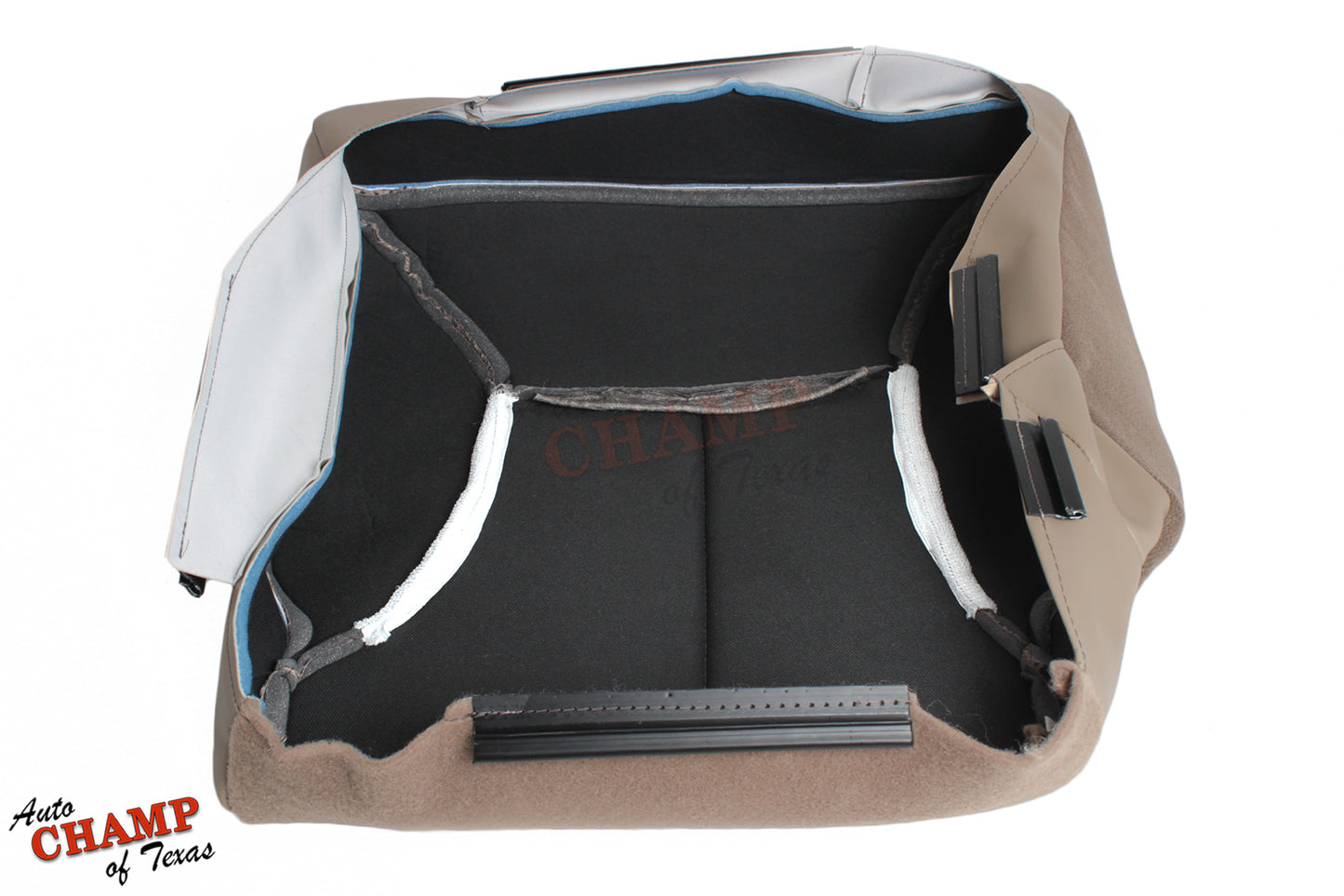 2001 dodge ram 1500 laramie driver side seat cover tan cloth underside view