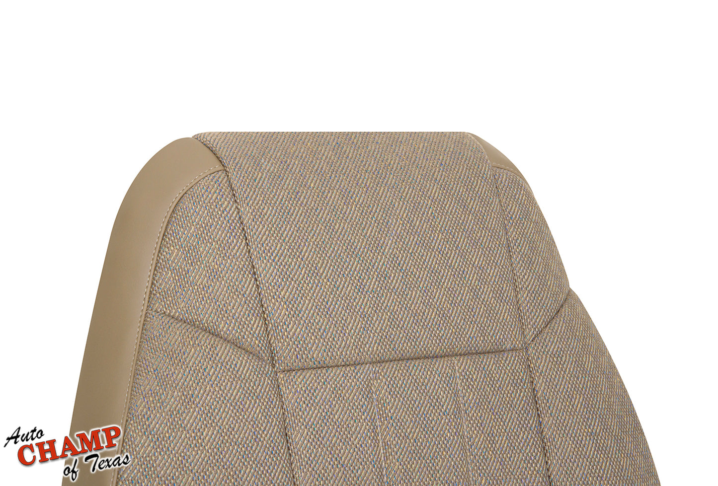 Driver side lean back replacement seat cover for 1999-2001 Jeep Cherokee Classic in tan camel fabric.