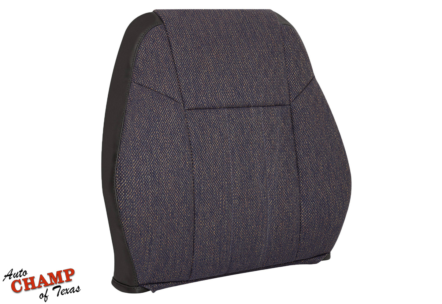 Angled view of the driver side lean back replacement seat cover in dark gray for 1999-2001 Jeep Cherokee Classic.