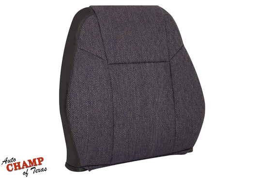 Angled view of the driver side lean back replacement seat cover in dark gray for 1999-2001 Jeep Cherokee Classic.