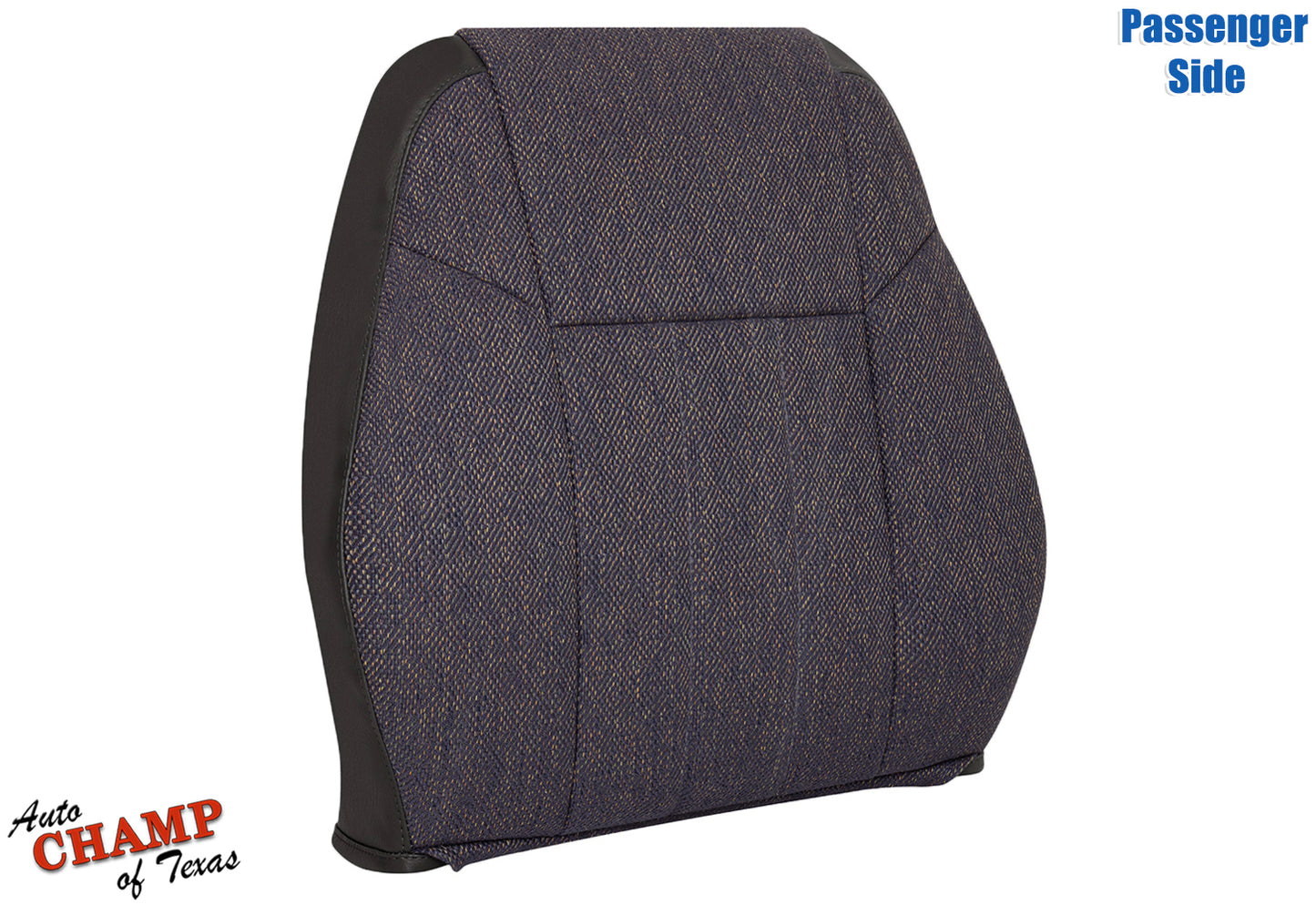 Passenger side lean back replacement seat cover for 1999-2001 Jeep Cherokee Classic in dark gray with black side panels.