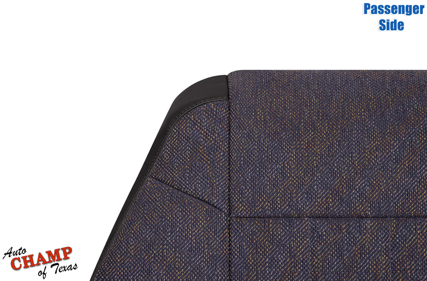 1999-2001 Jeep Cherokee Classic passenger side lean back seat cover in dark gray fabric with a detailed weave.