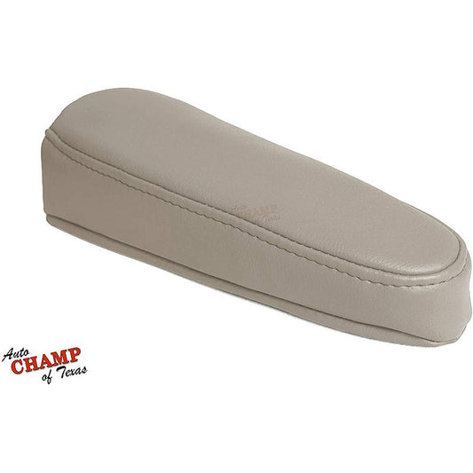 tan leather driver armrest cover angled view