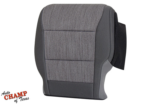 2021 2025 ford f150 xl base gray cloth seat cover angled view black vinyl edge auto champ of texas