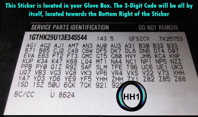 1999 2002 gm trim code hh1 glove box sticker pewter gray interior reference