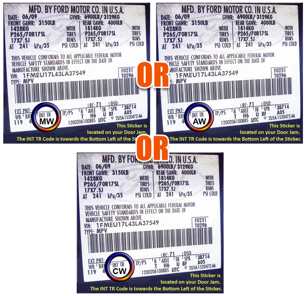 chevy seat trm code reference tag