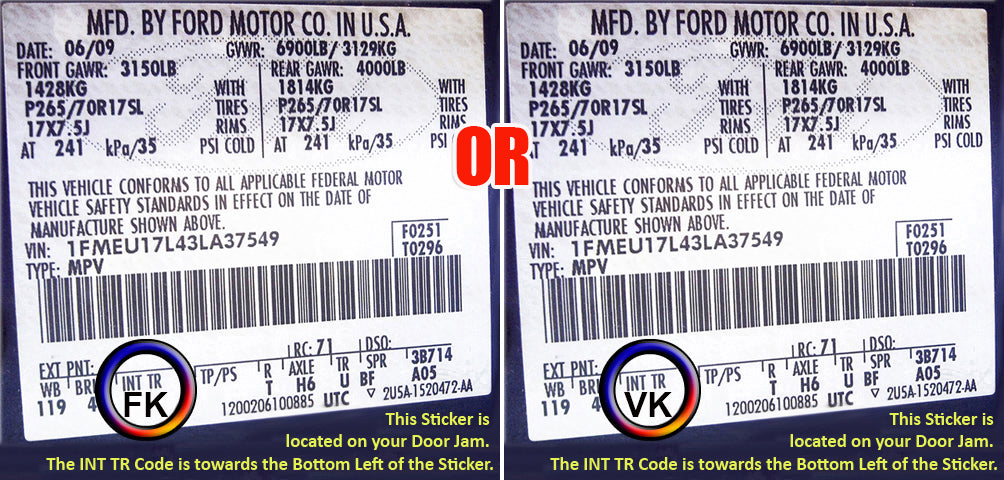 1992 1993 ford bronco xlt interior trim code location fk vk door sticker guide