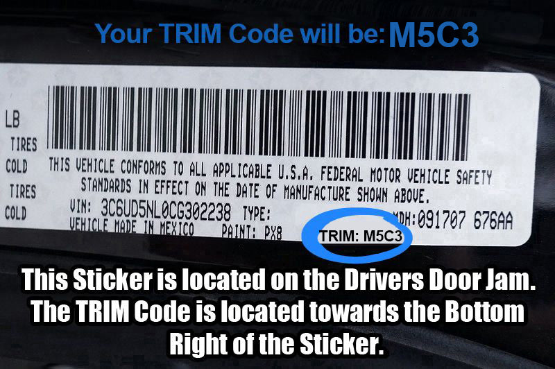 1997 1998 jeep cherokee sport se trim code m5c3 mist gray cloth seat label