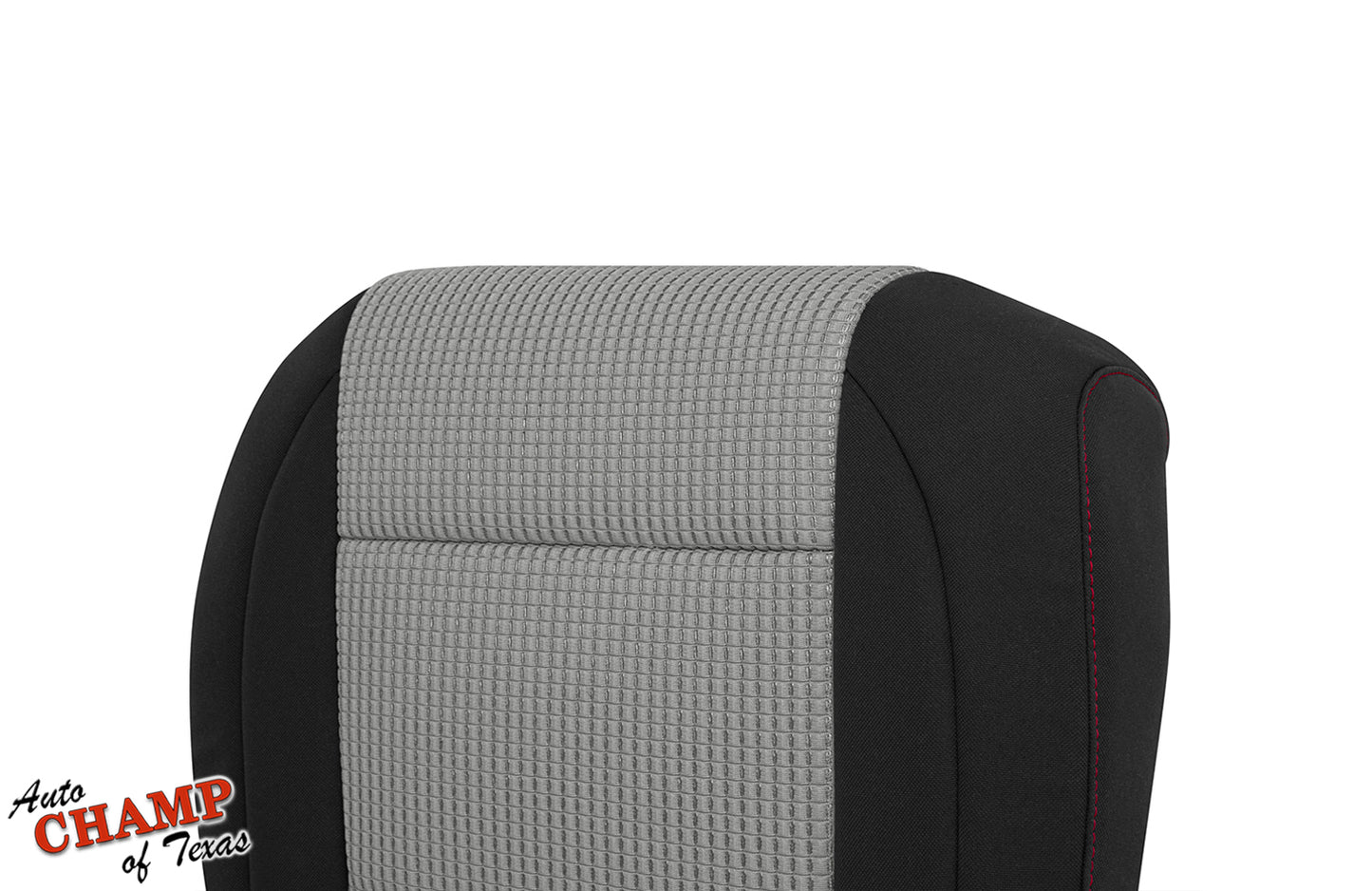 driver side cloth cover titan 2008 2015 black gray red stitch seat