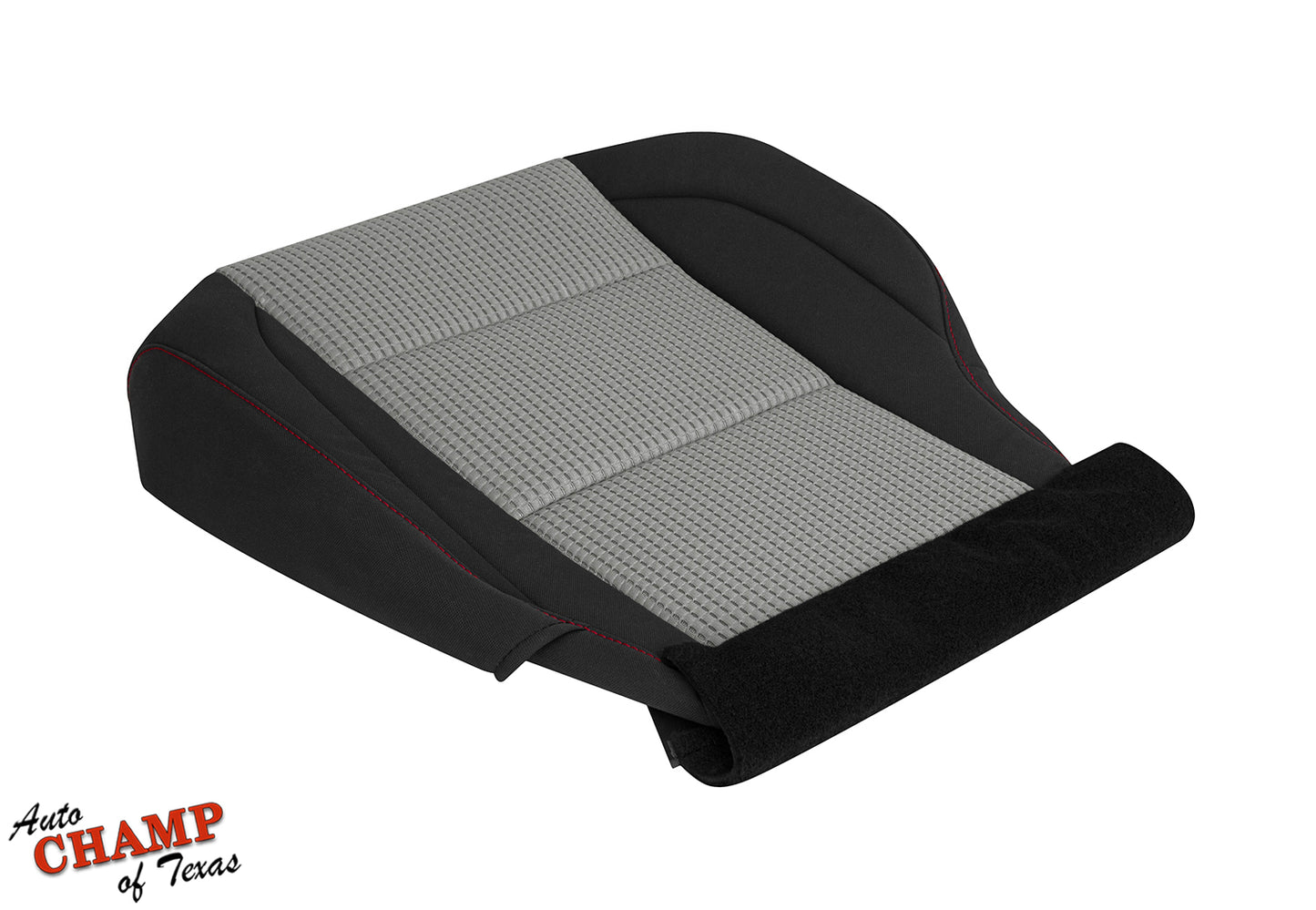 nissan titan cloth seat black gray red seam 2008 2015 driver bottom