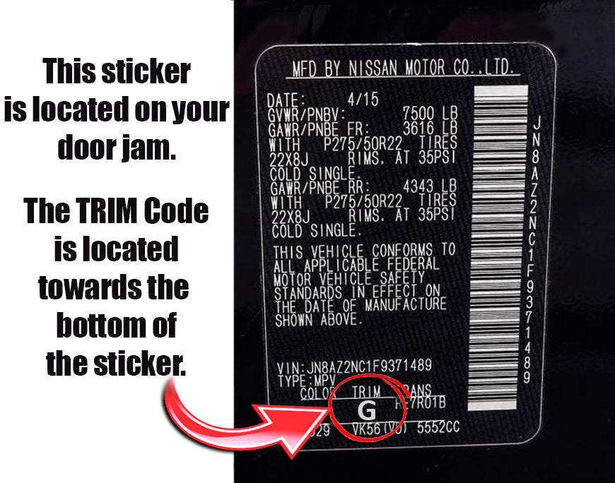 nissan titan trim g door sticker