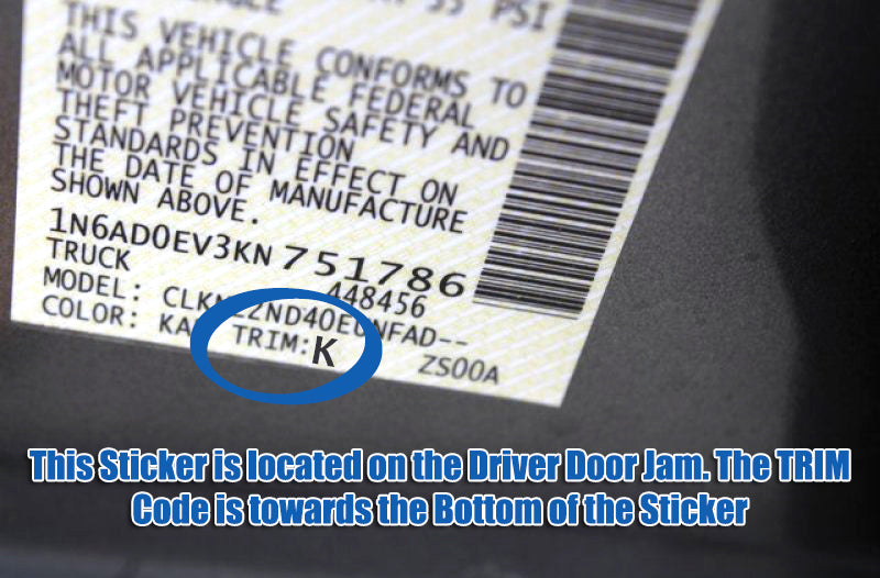 trim code k sticker nissan titan