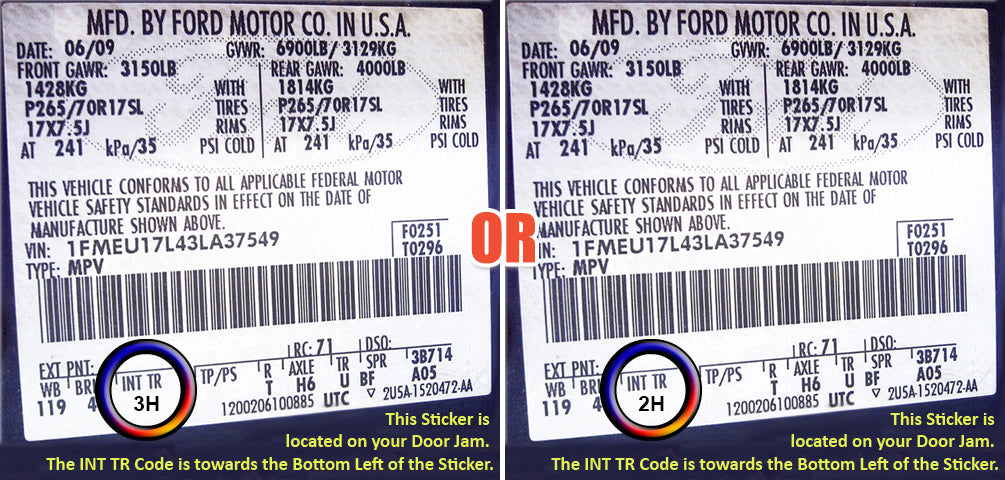 2003 2007 ford f 250 seat trim code 3h 2h label