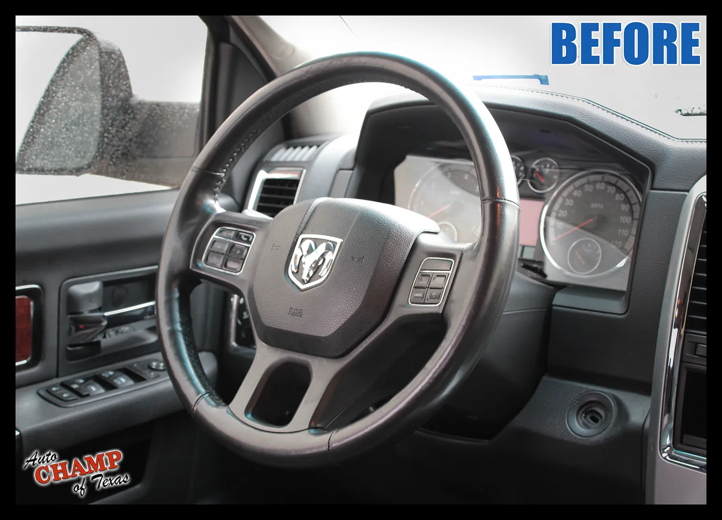 2009-2012 Dodge Ram 1500 2500 3500 Sport SLT Leather Steering Wheel Cover Black