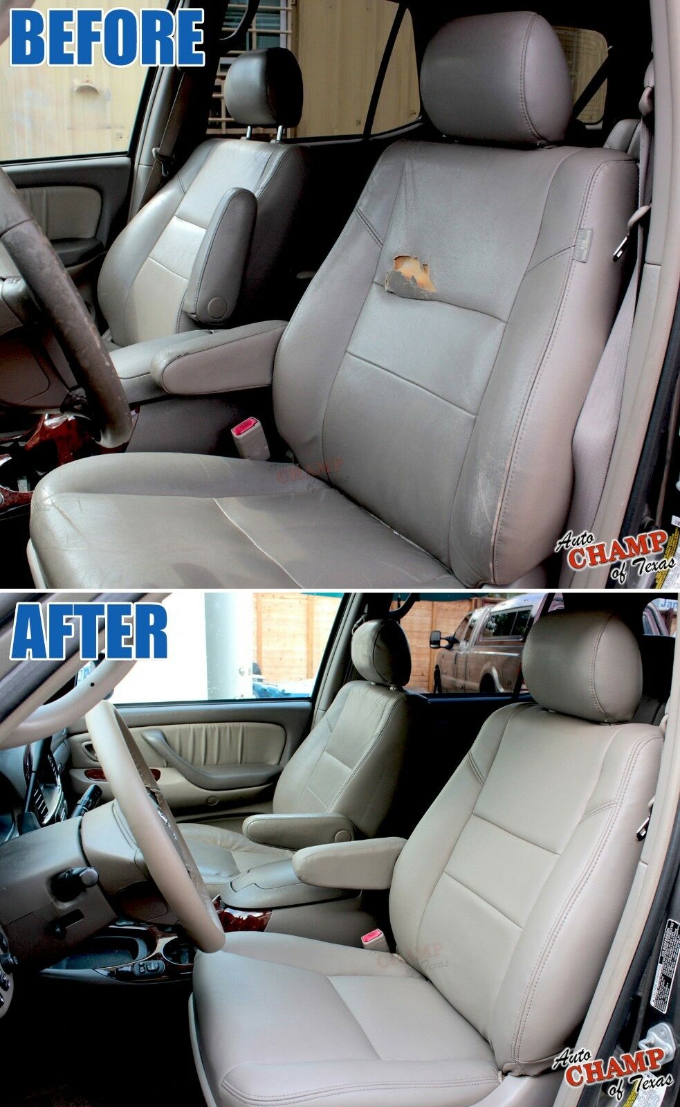before and after tundra driver seat and armrest replacement gray