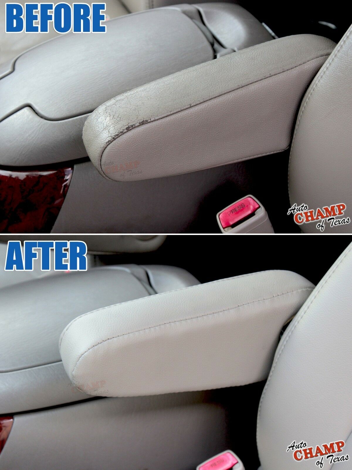 before and after 2000-2004 tundra limited sr5 gray leather armrest cover replacement