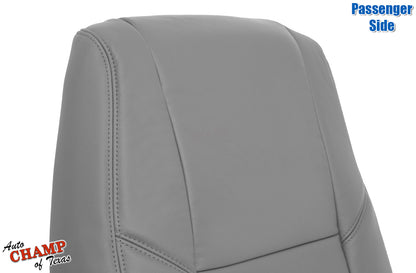 Passenger side gray leather seat cover angled view for 2000-2004 Toyota Tundra