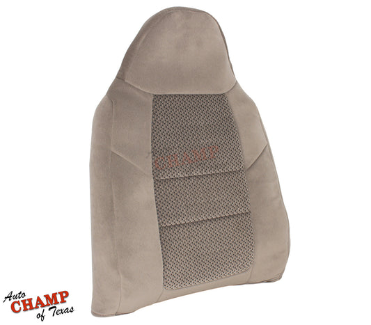 2001 ford f-250 xlt crew cab driver lean back seat cover tan cloth oem replacement