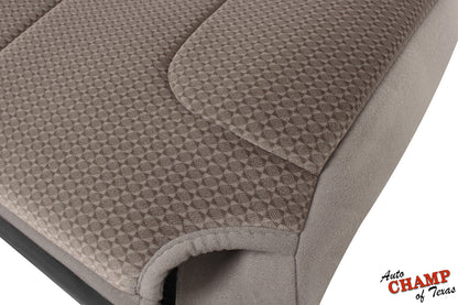 2002 2003 2004 2005 dodge ram driver bottom seat cover taupe cloth seam closeup