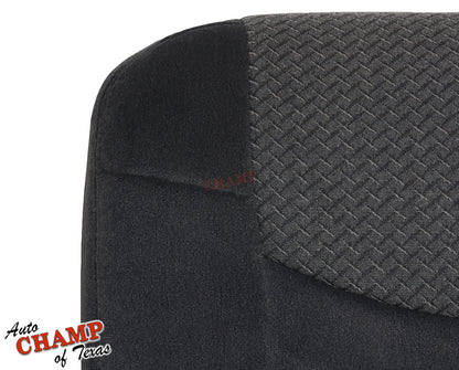 2002 chevy avalanche driver bottom seat cover gray cloth closeup