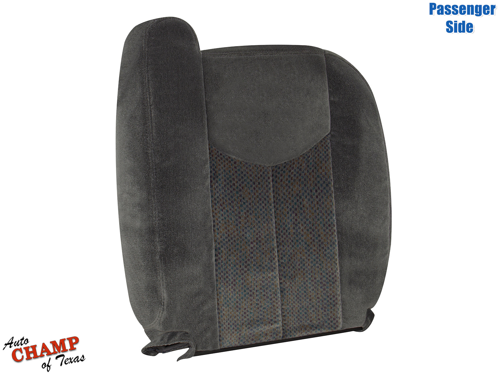 2003 2007 chevy silverado passenger seat backrest cover dark gray cloth replacement