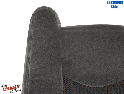 2003 2007 chevy silverado passenger seat backrest cloth cover dark gray oem fit