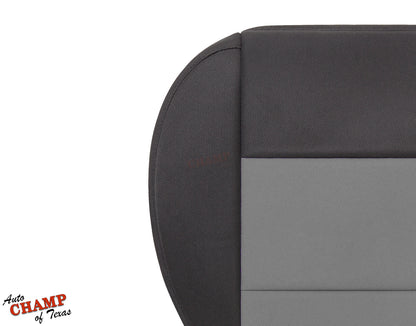 black and gray cloth seat cover close-up for 2003-2011 Ford Ranger driver side bottom