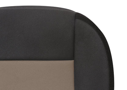 2003-2011 Ford Ranger seat cover black tan close-up 50/50 seat setup