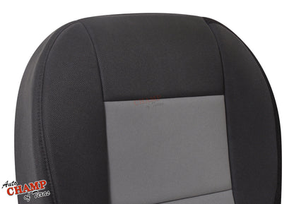 2003-2011 ford ranger driver side bottom cloth seat cover black gray close-up view