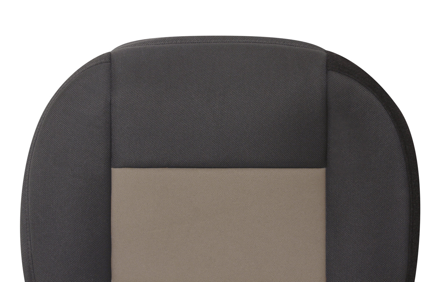 2003-2011 Ford Ranger seat cover black tan close-up upper section 50/50 seat setup