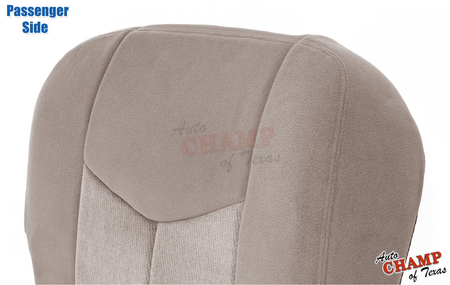 2003 2007 gmc sierra passenger seat cover front view medium neutral tan cloth