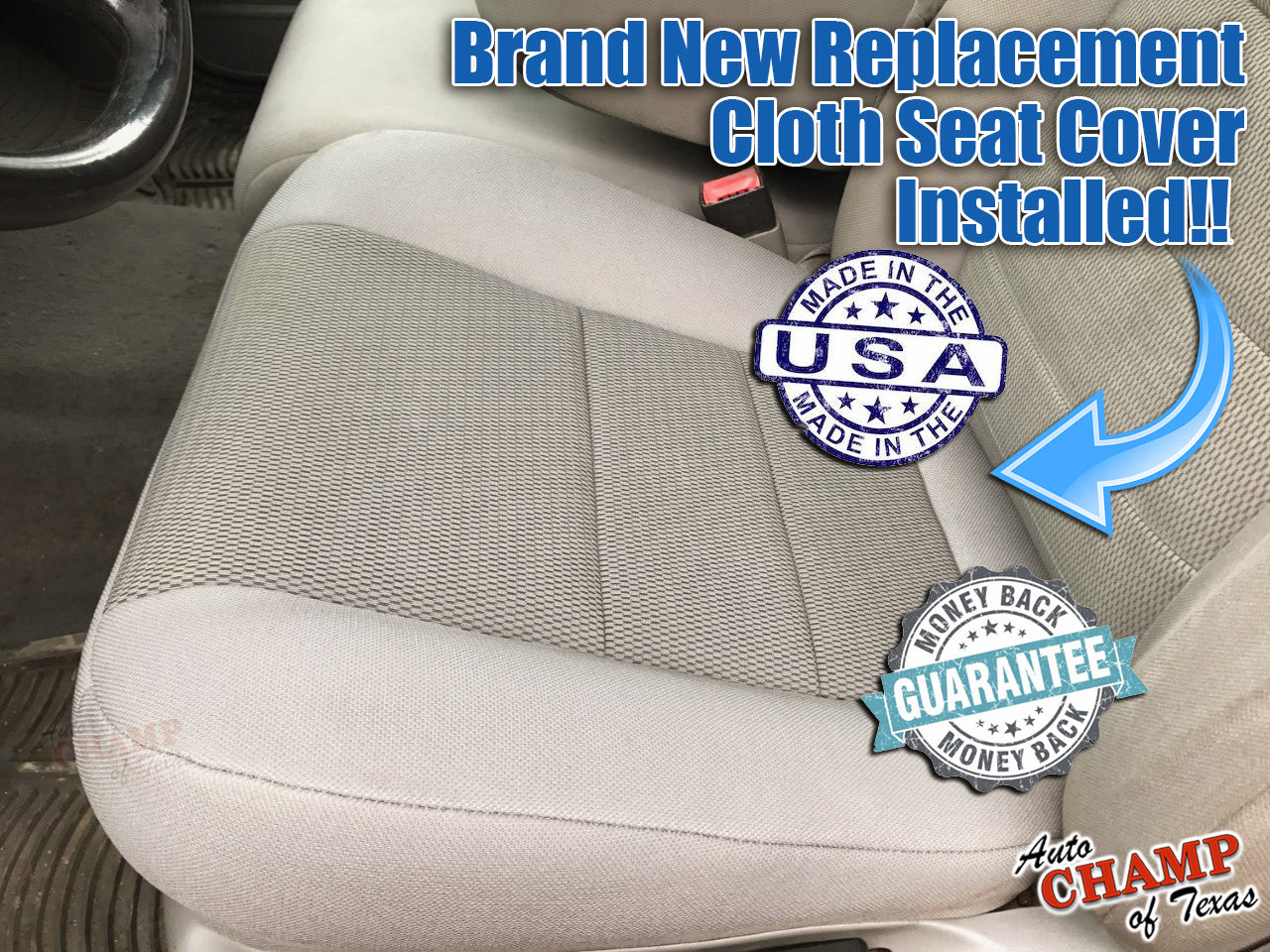 ford f550 seat cover replacement installed tan cloth